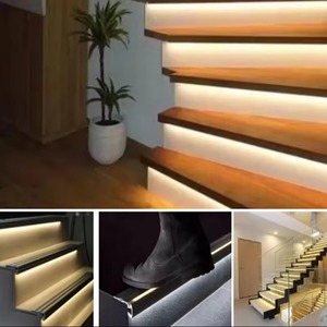 Tira de <span class=keywords><strong>LED</strong></span> de perfil de aluminio para escalera, tira de barra dura para escalera, iluminación para cine, oficina, Edificio, canal de decoración de viviendas - Product Image 6
