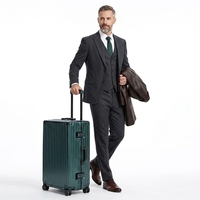 Valise trolley cabine légère avec port USB intégré, porte-gobelet et support téléphone pliables, serrure TSA et roulettes silencieuses à rotation 360° ultra-fluide