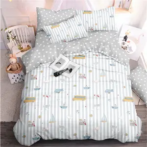 Luxury 3D cartoon printing bed sheet comforter single 3 pieces children kids bedding set for girls and boys