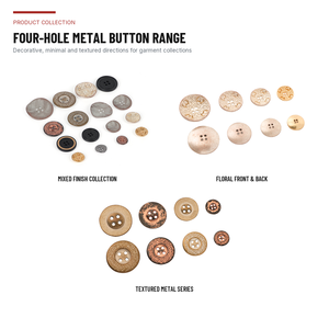 Boutons Métalliques Vintage Ronds à 4 Trous avec Logo en Relief, Sans Nickel, Forme Irrégulière, Boutons Décoratifs pour la Couture - Product Image 2
