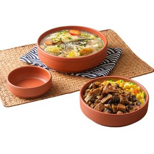 จานชามดินเผาสีม่วงอุปกรณ์เครื่องครัวเซรามิกสำหรับงานปาร์ตี้โรงแรม - Product Image 2