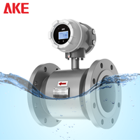Débitmètre électromagnétique AKE EMF22 avec électrode Hastelloy doublée de PTFE, DC24V, RS485 Modbus, 4-20mA, IP65