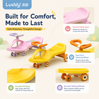 Luddy Custom 2-in-1 Kleinkinder-Roller mit Klappbarem Sitz, Lenkbarer Kinder-Schiebe- und Rutscheroller für Drinnen und Draußen mit LED-Rädern