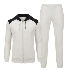 Conjunto Deportivo para Hombre, Gris, con Capucha, Manga Larga, Cierre de Cremallera, Sudadera y Pantalones Casuales, Transpirable, de Poliéster y Algodón, para Otoño - Product Image 3