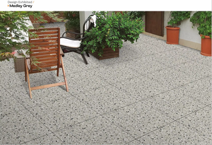 Azulejos grises de diseño moderno, acabado rústico mate, tamaño 600X600, terrazo inspirado para villas - Product Image 2