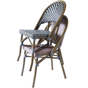 de salle à manger parisiens en aluminium et osier français Meubles de restaurant Chaises de <span class=keywords><strong>bistrot</strong></span> en rotin d'extérieur - Product Image 6