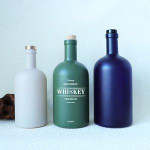 Vente en gros <span class=keywords><strong>de</strong></span> bouteilles <span class=keywords><strong>de</strong></span> whisky, <span class=keywords><strong>de</strong></span> vodka et <span class=keywords><strong>de</strong></span> tequila <span class=keywords><strong>de</strong></span> haute qualité, mates et brillantes, noires, 200 ml, 375 ml, 500 ml, 750 ml, bouteilles <span class=keywords><strong>de</strong></span> vin en verre rond transparent - Product Image 2