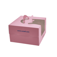 Boîte à gâteau mini en carton PVC blanc de luxe, matériaux recyclés, 2 mm, emballage alimentaire, mariage, fête, taille 12x6, avec ruban et poignée, protection UV