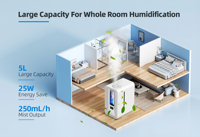 5l grande capacité table Portable maison électrique cheminée ambiante veilleuse brume fraîche diffuseur d'huile essentielle bébé humidificateur