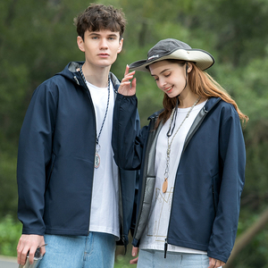 Unisex OEM Softshell Jacket for Autumn Spring Mesh Lined Waterproof Outdoor Windbreaker With Full Zip Casual Style <strong>Wind</strong> <strong>Breaker</strong> - Product Image 3