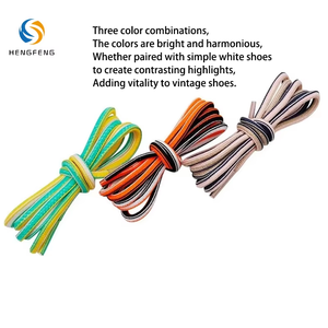 Nouvelles lacets de sport en polyester multicolores (noir et blanc) à cordon de serrage semi-circulaire ovale pour chaussures homme et femme - Product Image 4