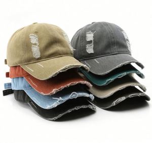 Gorra de béisbol de mezclilla vintage para hombre, con efecto desgastado, estilo 'Dad Hat' negro, para mujer, con personalidad, gorras deportivas con efecto desgastado. - Product Image 1