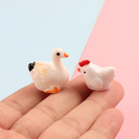 Breloques en résine 3D en forme d'animaux (poulet, canard, oie) pour sacs cadeaux, maisons de poupées, loisirs créatifs, porte-clés, stylos et épingles à cheveux