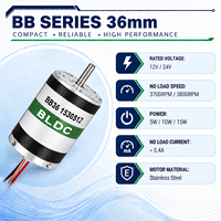 Motor DC Brushless BLDC Seri BB 36mm 12V 24V 5W 10W 15W dengan Driver dan Sensor Hall Terintegrasi, Dapat Disesuaikan untuk Peralatan Kecil