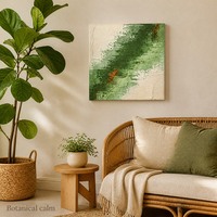 Peinture à l'huile Art Déco peinte à la main sur toile, cadre carré doré, pour salon, salle à manger, fond de canapé, art mural de luxe à suspendre