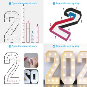 Letrero Luminoso Neonawall Clase <span class=keywords><strong>de</strong></span> 2026 con Números <span class=keywords><strong>de</strong></span> Mosaico en Espuma para Graduación, Fiesta <span class=keywords><strong>de</strong></span> Graduación, Eventos y Celebraciones - Product Image 6