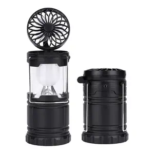 Multifunctional Pop Up Camping Light With Fan LED Telescopic Camping Light LED Camp Lantern With Foldable Fan