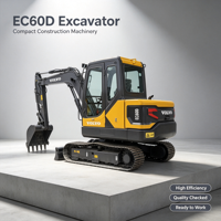 Excavatrice Volvo EC60D d'occasion, 6 tonnes, moteur D2.6A, 36,5 kW, godet de 0,23 m³, profondeur de fouille de 3,8 m, machine de construction