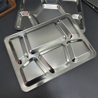 Diviseurs de plat à salade en acier inoxydable 304, filtre à huile amovible, plat à nourriture, récipient, passe au lave-vaisselle, sans BPA, carré