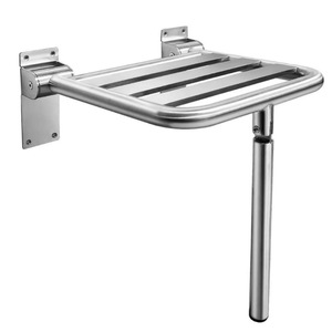Siège de salle de bain pliable en acier inoxydable 304, tabouret de douche mural avec pieds pour personnes âgées et handicapées - Product Image 4