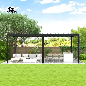 Pérgola Moderna de Aluminio para Exteriores con Persianas Eléctricas Impermeables, Gazebo Independiente para Jardín, Balcón y Terraza - Product Image 4