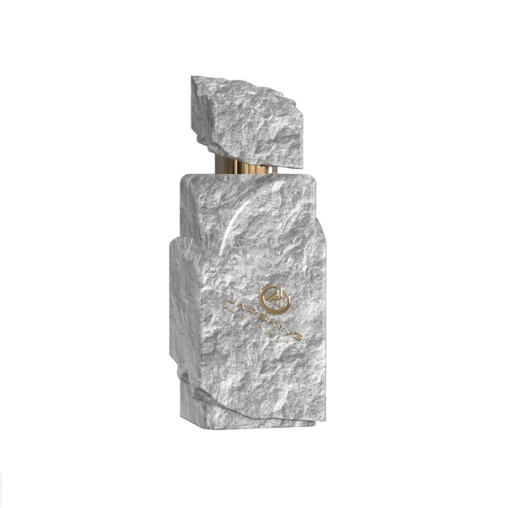 Bottiglia di profumo con struttura in pietra