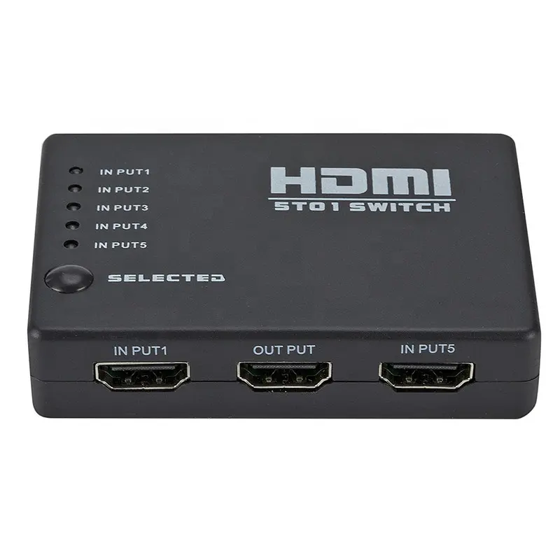 1080P HDMIスイッチ5 In 1 Out HDMIスイッチャー (IRリモコン付き)