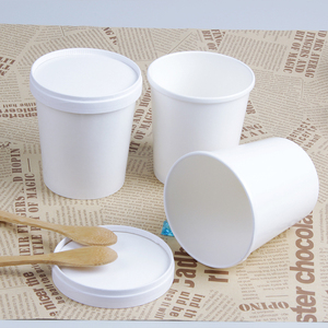 ถ้วยกระดาษไอศกรีมคุณภาพสูง ย่อยสลายได้เองตามธรรมชาติ พิมพ์ลายตามสั่ง เกรดสำหรับอาหาร พร้อมฝาปิด - Product Image 5