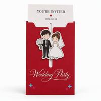 Invitaciones de Boda de Lujo con Estampado en Relieve Personalizado, Tarjetas de Papel Minimalistas con Diseño Recortado, Impresión Exquisita de Nombre y Fecha Personalizados