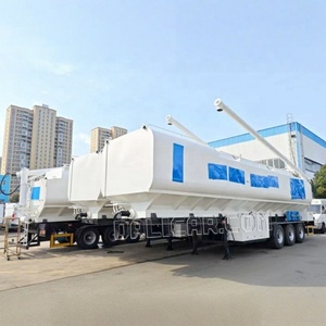 Remolque de alimentación a granel de acero de transmisión manual de 3 ejes de alta resistencia 55-60CBM <span class=keywords><strong>para</strong></span> ganadería y avicultura - Product Image 2