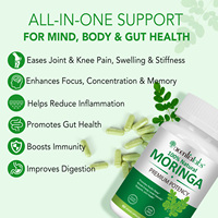 Acentiallabs Capsules de poudre d'extrait de feuilles de Moringa végétaliennes, capsules naturelles et biologiques de Moringa pour le soutien du sommeil et la santé des articulations