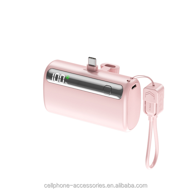 Hot Sale Mini Ultra Slim Portable Charger 10000mAh Power Bank USB-C Waterproof LED Display Built-in Cable Holder Plug 22.5W Fast