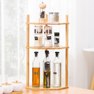 Estante de Almacenamiento de Cocina de Bambú de 3 Niveles, Organizador de Especias para Encimera, Organizador de Escritorio Multifuncional, Diseño Minimalista - Product Image 1