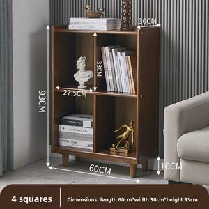 Étagère à livres vintage en bois massif à plusieurs niveaux avec étagères flottantes, couleur noyer, pour la maison, le salon, la chambre à coucher, le bureau, la salle à manger, l'hôtel - Product Image 6