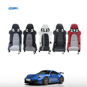 Sièges de voiture personnalisables en cuir Nappa Alcantara et fibre de carbone sèche marron pour Porsche 911 GT3 RS - Product Image 2