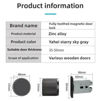 Serrure de porte magnétique minimaliste 2026 pour intérieur, poignée de porte à clé dissimulée, silencieuse, pour maison/chambre, finition bois noir/gris