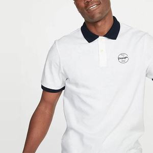 Novedad de verano para hombre, elegante, personalizado, 100 algodón, ajustado, blanco y negro, retales, informal, Cuello con botones, Camiseta deportiva para Fitness - Product Image 5
