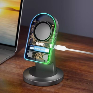 Multifonctionnel 360 °   Support de téléphone rotatif avec capteur à induction sans fil et haut-parleur Bluetooth intégré, support de tableau de bord Mobile P - Product Image 3