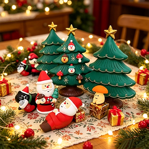 Figura <span class=keywords><strong>de</strong></span> Gato Navideño Kawaii, Adorno <span class=keywords><strong>de</strong></span> Resina para Árbol <span class=keywords><strong>de</strong></span> Navidad, Miniatura para Hogar u Oficina, Regalo Creativo para las Fiestas - Product Image 1