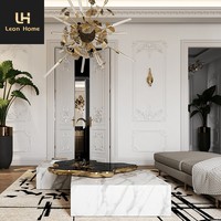 Tables en marbre blanc de haute qualité Boca Design, ensemble de tables d'appoint en marbre pour salon, table basse