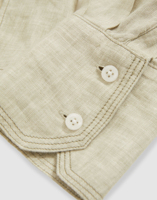 Chemisier en lin à col en V pour femme, décontracté, à manches longues, boutonné, uni, tissé, avec un design simple sur le devant, idéal printemps-été