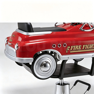 Chaise de barbier pour enfants vintage rouge <span class=keywords><strong>pompier</strong></span>, réglable hydrauliquement, motif <span class=keywords><strong>camion</strong></span> de pompiers, pour salon de coiffure - Product Image 6