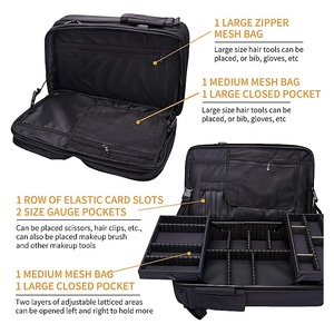 Sac de rangement multifonctionnel grande capacité pour outils de coiffure et cosmétiques de barbier, sac <span class=keywords><strong>à</strong></span> dos portable pour barbier, vente en gros - Product Image 2