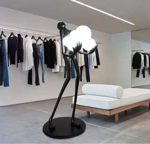 Minimalist Art Decoration Corner Standing Floor Light Hotel Living Room Nordic Modern Resin Sculpture Led Floor Lamp