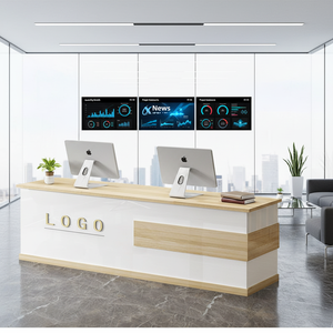 <span class=keywords><strong>Comptoir</strong></span> de réception simple et moderne en cuir pour entreprise immobilière, <span class=keywords><strong>agence</strong></span> de voyages, bar peint - Product Image 1