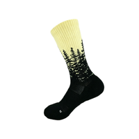 Chaussettes de sport en maille respirante, absorbant l'humidité, avec soutien de la voûte plantaire, en polyester tricoté, à blocs de couleur et amortissantes