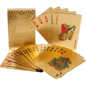 Clássico Eco-friendly durável 54 pcs personalizado impressão dourada plástico PVC Poker card
