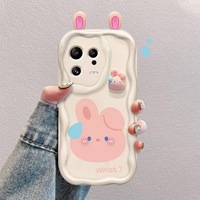 Creative 3D Grenouille Lapin Conception Mignon Silicone Téléphone étui pour Xiaomi 14 15 Pro Redmi Note 12 14 K50 70 Pro Mobile Téléphone Cas