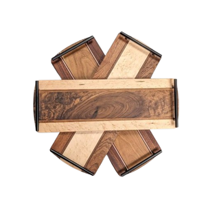 Modern Minimalist Handmade Wood Ottoman <b>Tray</b> <b>Large</b> Sustainable <b>Serving</b> Board For Breakfast Coffee Table & Charcuterie Home Table - Product Image 6