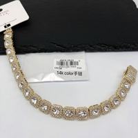 Bracelet de mode XUPING en alliage de cuivre plaqué or, avec breloque à maillons et zircon cubique synthétique, pour femmes et hommes, vente en gros